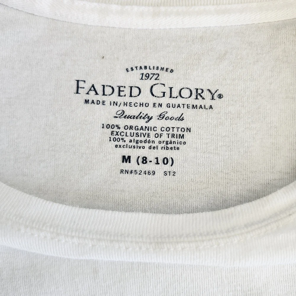 Faded Glory 100% Organic Cotton Longsleeve Tee Medium - Picture 3 of 3
